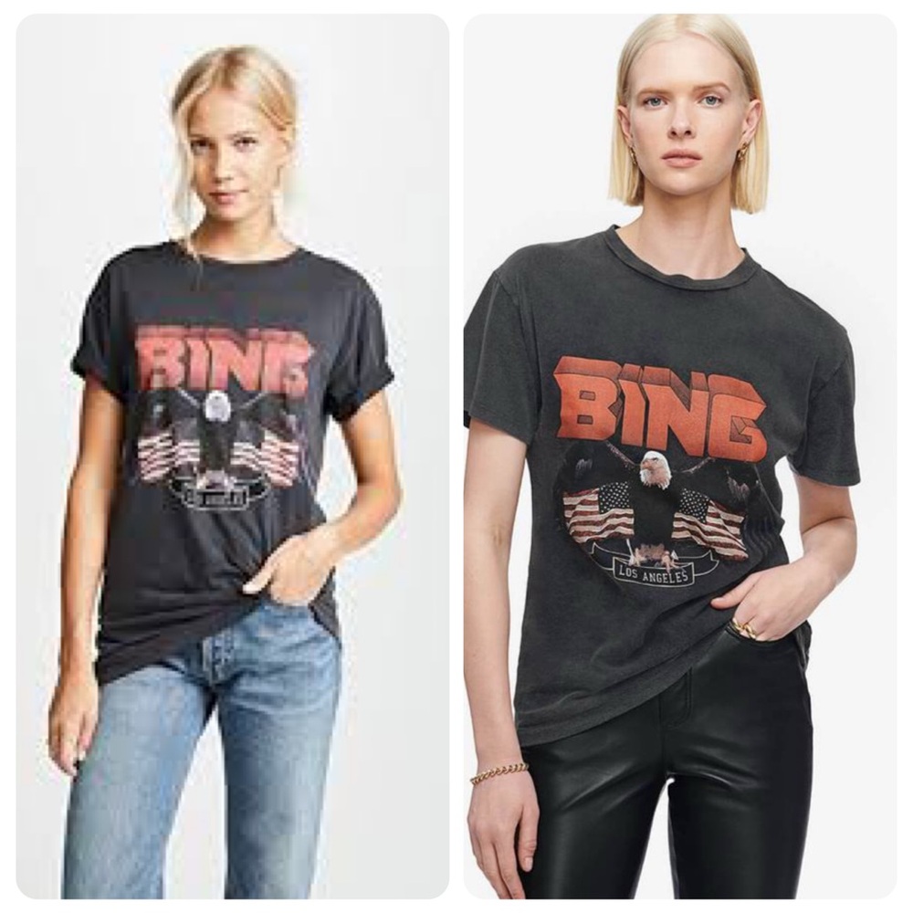 Anine bing BING logo eagle flag vintage los angels tee tshirt oversized XS